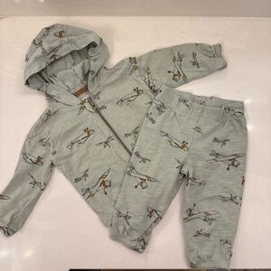 Carter's Green Airplane Print Kids Matching Set